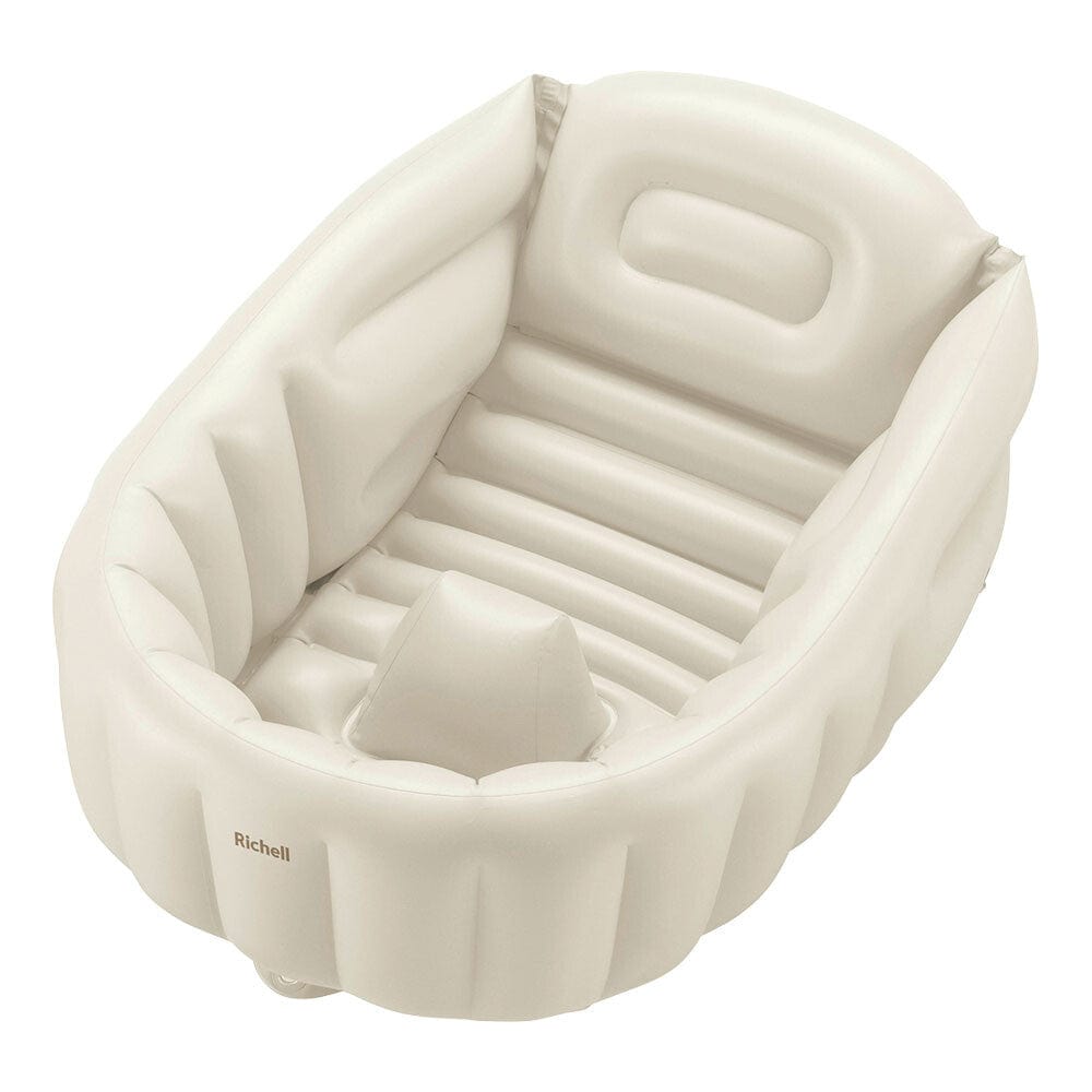 Richell - Inflatable Foldable Soft Baby Bath Tub  Beige 4945680203913 Baby Bath Tub