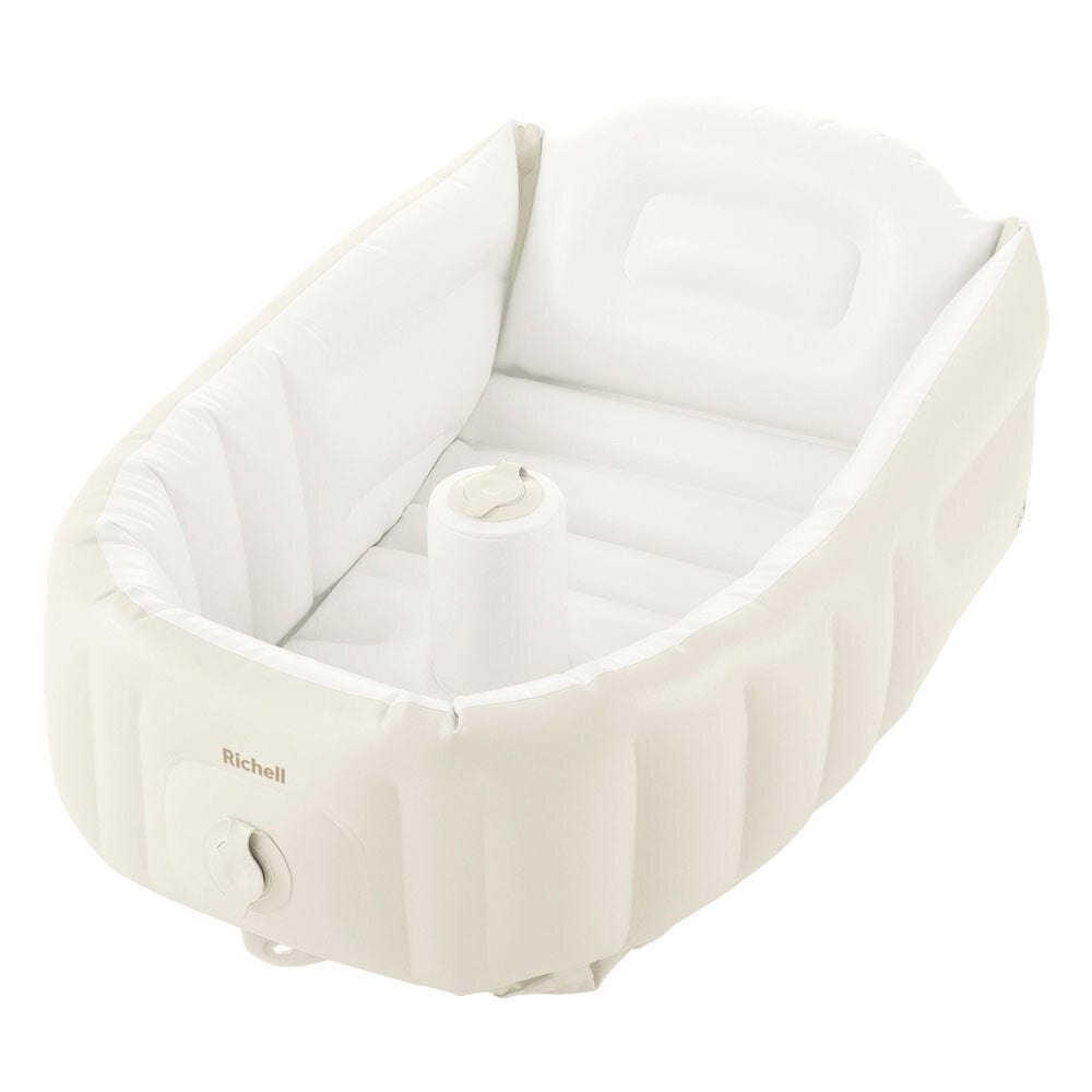 Richell - Inflatable Foldable Soft Baby Bath Tub  Beige 4945680203920 Baby Bath Tub