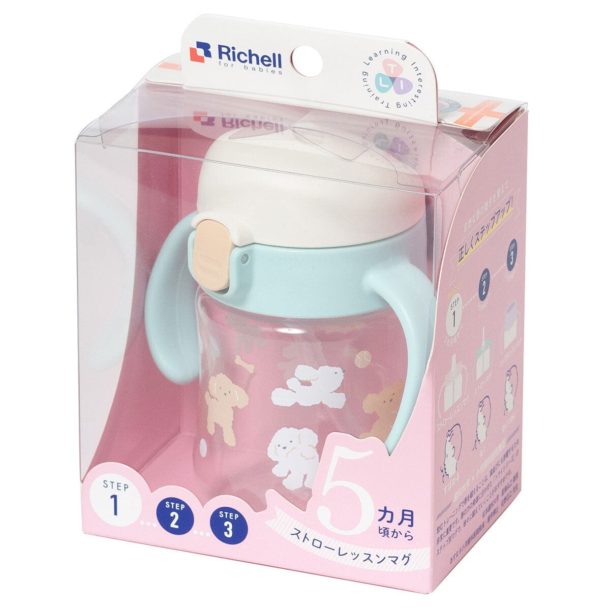 Richell - T.L.I Baby Stage 1 Try Sippy Spout Clear Training Water Bottle Mug    Baby Water Bottle