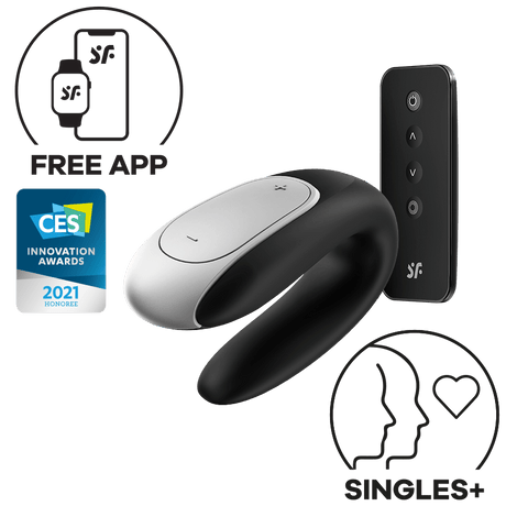 Satisfyer - Vibromasseur pour couple Double Fun contrôlé par application avec télécommande