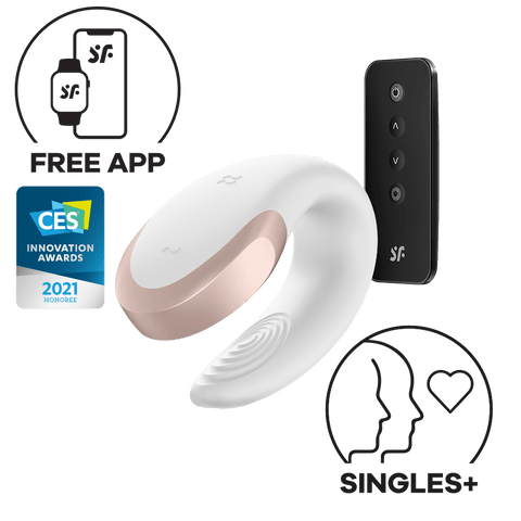 Satisfyer - Vibromasseur pour couple Double Love contrôlé par application avec télécommande (Noir)