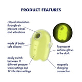 Satisfyer - Glowing Ghost Glow in the Dark Clitoral Air Stimulator (Yellow) STF1310 CherryAffairs
