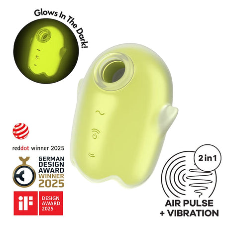 Satisfyer - Glowing Ghost Glow in the Dark Clitoral Air Stimulator (Yellow) STF1310 CherryAffairs