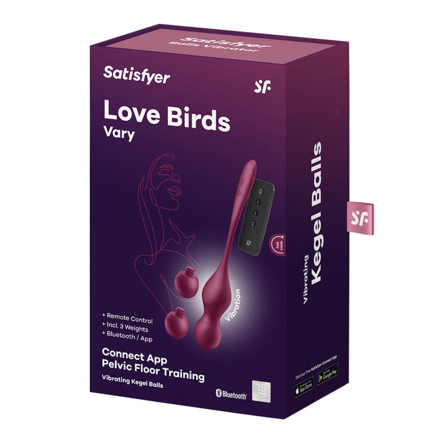 Satisfyer - Love Birds Vary App-Controlled Pelvic Training Kegel Balls (Berry) STF1306 CherryAffairs