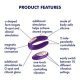 Satisfyer - Partner Double Plus Remote Control Couples Massager (Purple) PT1004 CherryAffairs