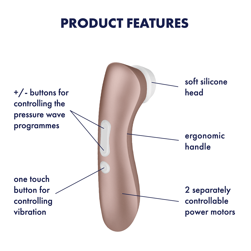 Satisfyer - Pro 2+ Air Pulse Vibration Rechargeable Clitoral Air Stimulator (Rose Gold) STF1050 CherryAffairs