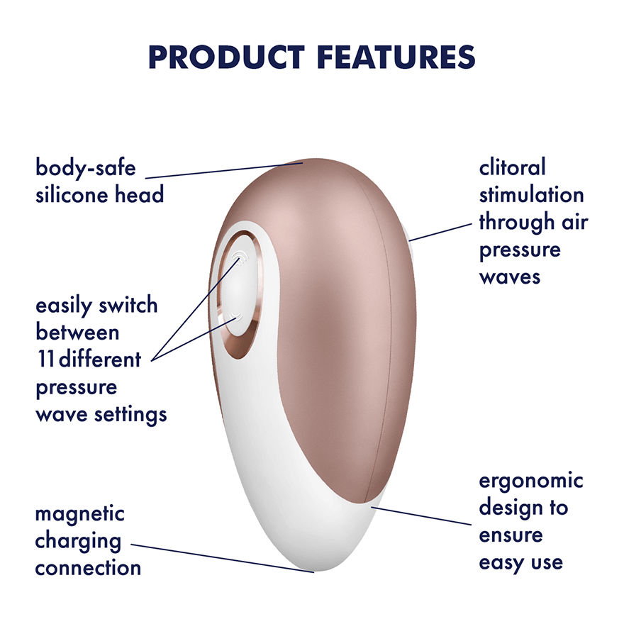 Satisfyer - Pro Deluxe Air Pulse Rechargeable Clitoral Air Stimulator (Rose Gold) STF1003 CherryAffairs