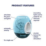 Satisfyer - Savage Masturbator Egg (Blue) CherryAffairs