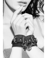 Shots - Ouch Bonded Leather Hand and Ankle Cuffs (Black) ST1087 CherryAffairs