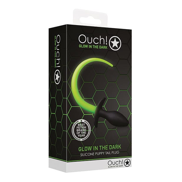 Shots - Ouch Puppy Tail Plug Glow in the Dark (Black) ST1080 CherryAffairs