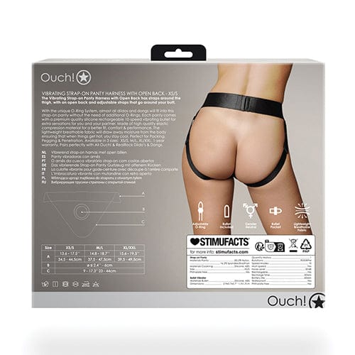 Shots - Ouch Vibrating Strap On Panty Harness with Open Back CherryAffairs