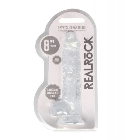 Shots - RealRock Crystal Clear Realistic Suction Dildo with Balls CherryAffairs