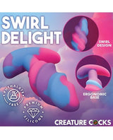XR Brands - Creature Cocks Unicorn Swirl Silicone Anal Plug (Purple) XR1106 CherryAffairs
