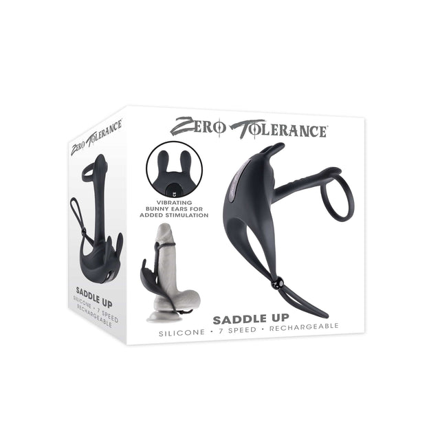 Zero Tolerance - Saddle Up Vibrating Penis Ring (Black) ZR1074 CherryAffairs