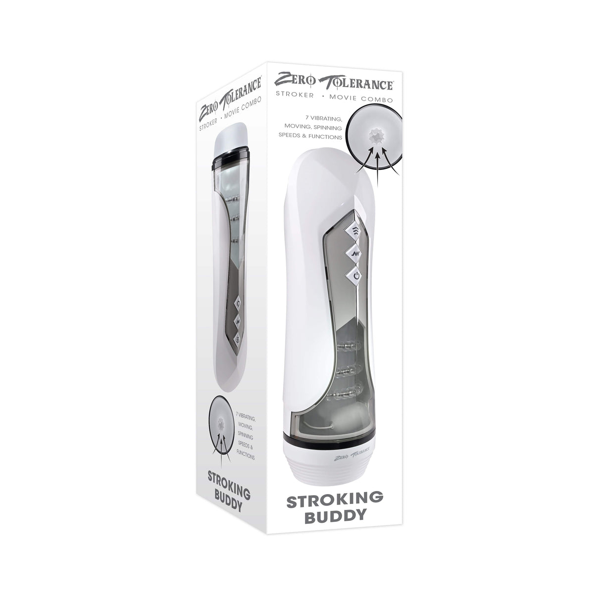 Zero Tolerance - Stroking Buddy Vibrating Stroker Masturbator (White) ZR1063 CherryAffairs