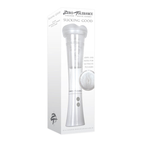 Zero Tolerance - Sucking Good Rechargeable Vacuum Suction Vibrating Masturbator Penis Pump (White) ZR1042 CherryAffairs