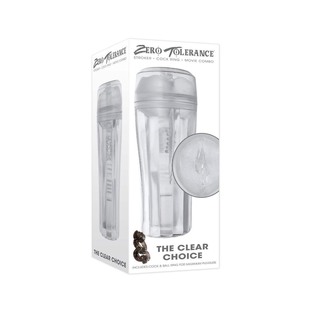 Zero Tolerance - The Clear Choice Stroker with Vibrating Cock Ring(Clear) ZR1066 CherryAffairs