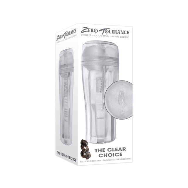 Zero Tolerance - The Clear Choice Stroker with Vibrating Cock Ring(Clear) ZR1066 CherryAffairs