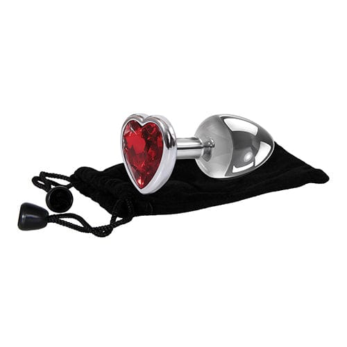 Adam & Eve - Heart Gem Metal Anal Plug Large (Red/Chrome) AE1049 CherryAffairs