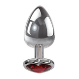 Adam & Eve - Heart Gem Metal Anal Plug Large (Red/Chrome) AE1049 CherryAffairs