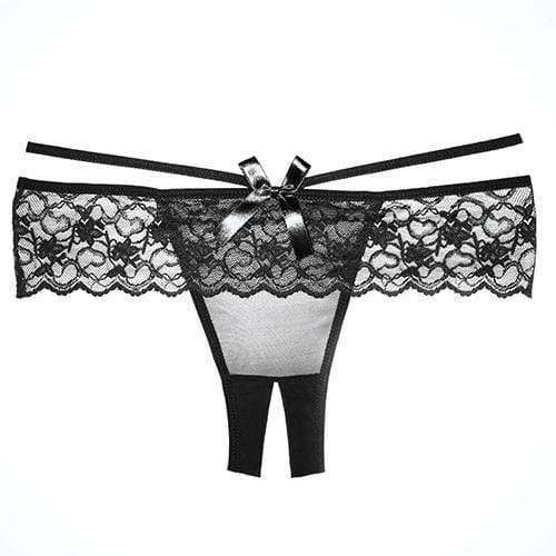 Allure Lingerie - Adore Angel Crotchless Panty O/S (Black) ALL1004 CherryAffairs