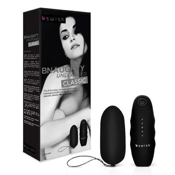 B Swish - Bnaughty Unleashed Classic Egg Vibrator (Black) BS1034 CherryAffairs