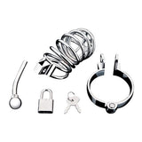 Blue Line - Urethral Play Chastity Cock Cage (Silver) BL1012 CherryAffairs