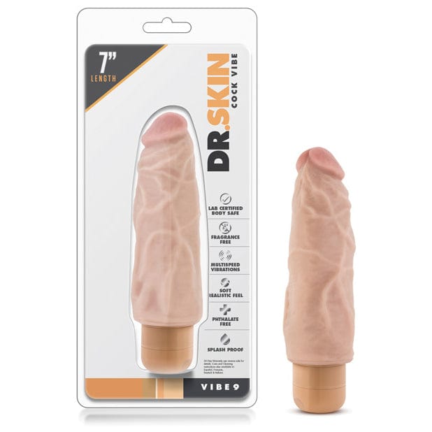 Blush Novelties - Dr Skin Vibe 9 Dong Vibrating Realistic Dildo 7" (Beige) BN1122 CherryAffairs