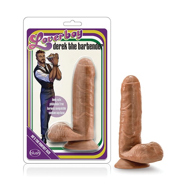 Blush Novelties - Loverboy Derek the Bartender Realistic Dildo with Balls 7" (Mocha) BN1135 CherryAffairs
