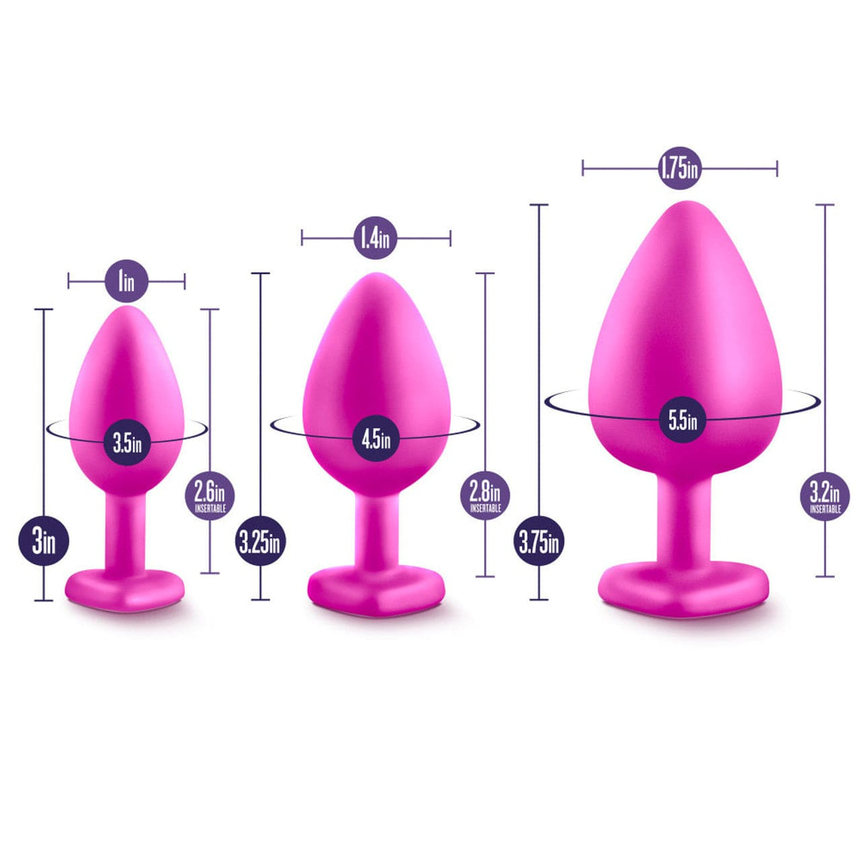 Blush Novelties - Luxe Bling Anal Plugs Training Kit    Anal Kit (Non Vibration)