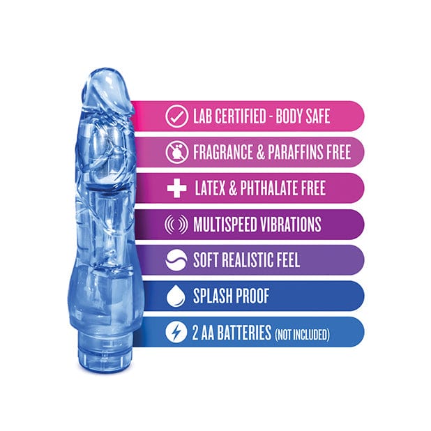 Blush Novelties - Naturally Yours Fantasy Vibe Realistic Vibrating Dildo 8.5"(Blue) BN1124 CherryAffairs