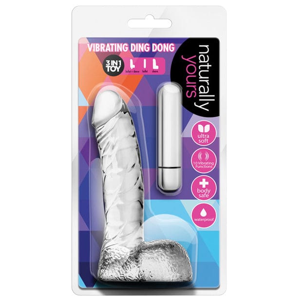 Blush Novelties - Naturally Yours Vibrating Ding Dong Realistic Dildo 6.5" (Clear) BN1114 CherryAffairs