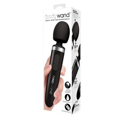 Bodywand - Aqua Mini USB Rechargeable Wand Massager  Black 848416001934 Wand Massagers (Vibration) Rechargeable