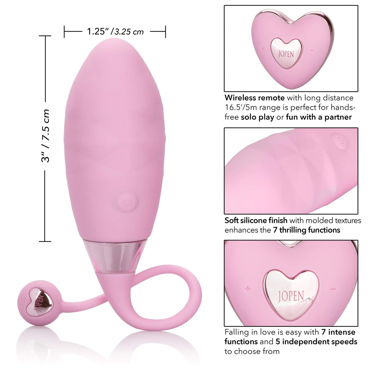Calexotics - Amour Silicone Remote Egg Bullet Vibrator (Pink) CE1560 CherryAffairs