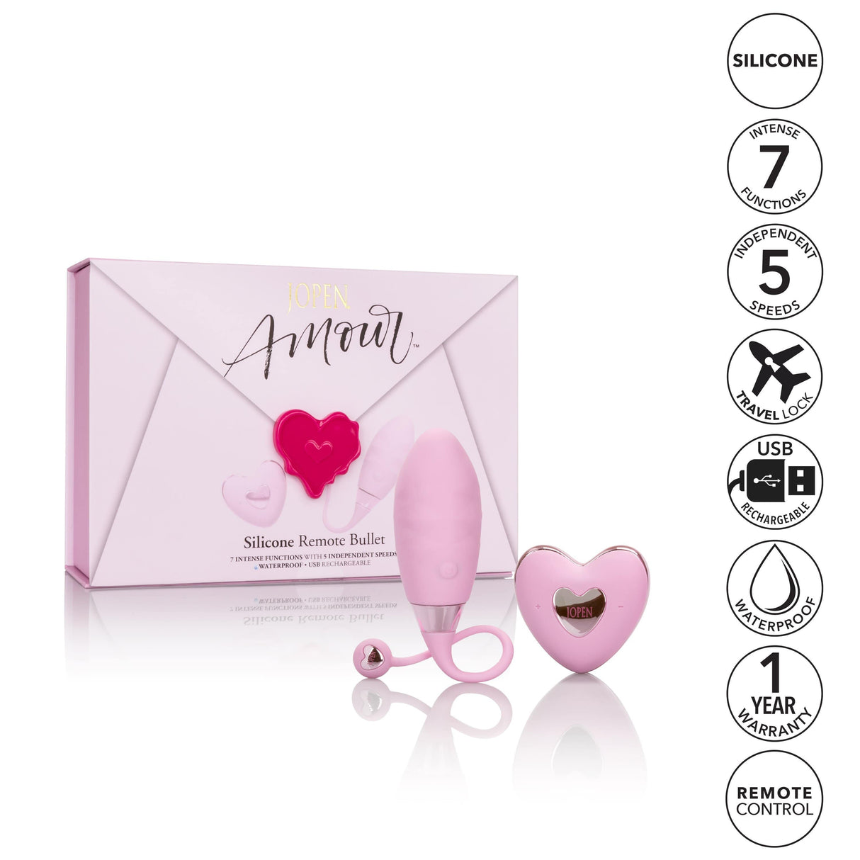 Calexotics - Amour Silicone Remote Egg Bullet Vibrator (Pink) CE1560 CherryAffairs