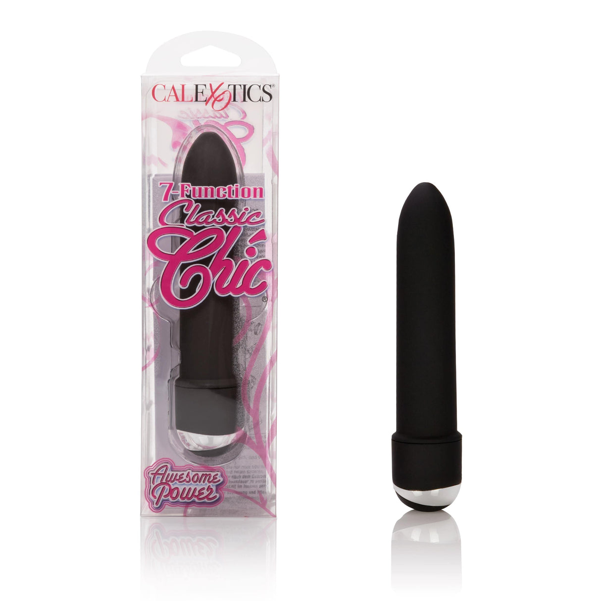 California Exotics - 7 Function Classic Chic Awesome Power Mini Vibrator (Black)    Non Realistic Dildo w/o suction cup (Vibration) Non Rechargeable