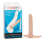 California Exotics - Accommodator Dual Penetrator Dildo  Beige 716770065759 Double Dildo (Non Vibration)