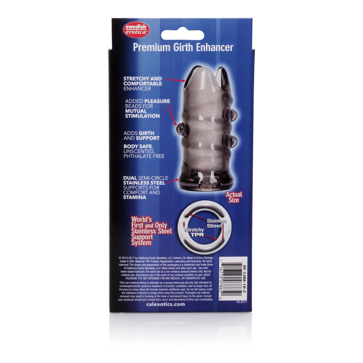 California Exotics - Apollo Premium Girth Enhancer Cock Sleeve (Grey) CE1437 CherryAffairs