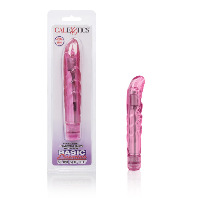 California Exotics - Basic Essentials Slim Softee G Spot Vibrator (Pink) CE1443 CherryAffairs