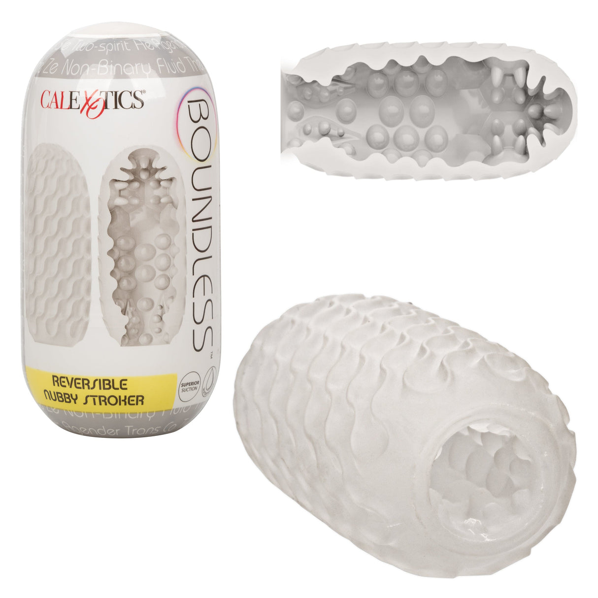 California Exotics - Boundless Reversible Nubby Soft Stroker (White) CE1986 CherryAffairs