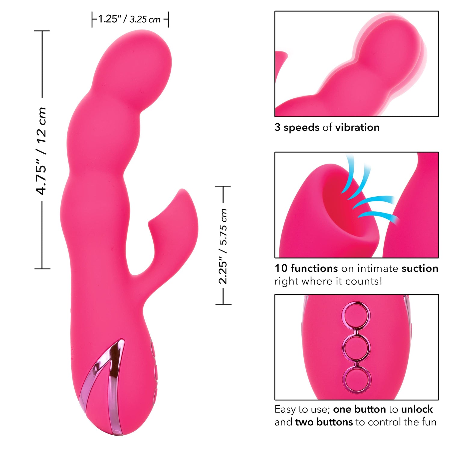California Exotics - California Dreaming Oceanside Orgasm Suction Rabbit Vibrator (Pink) CE1966 CherryAffairs