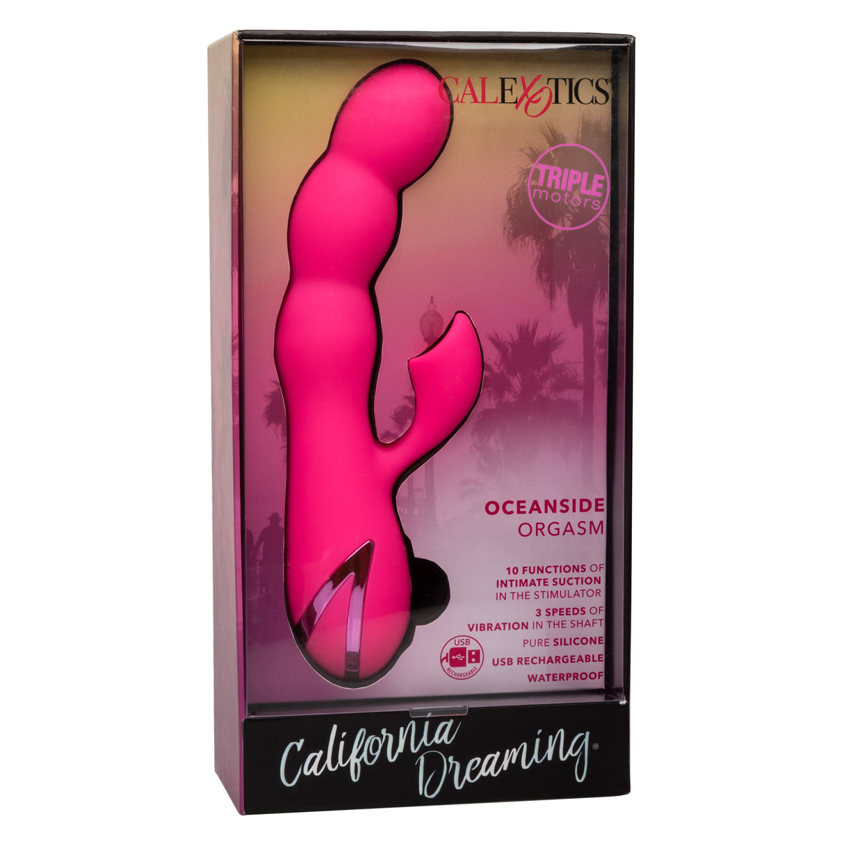 California Exotics - California Dreaming Oceanside Orgasm Suction Rabbit Vibrator (Pink) CE1966 CherryAffairs