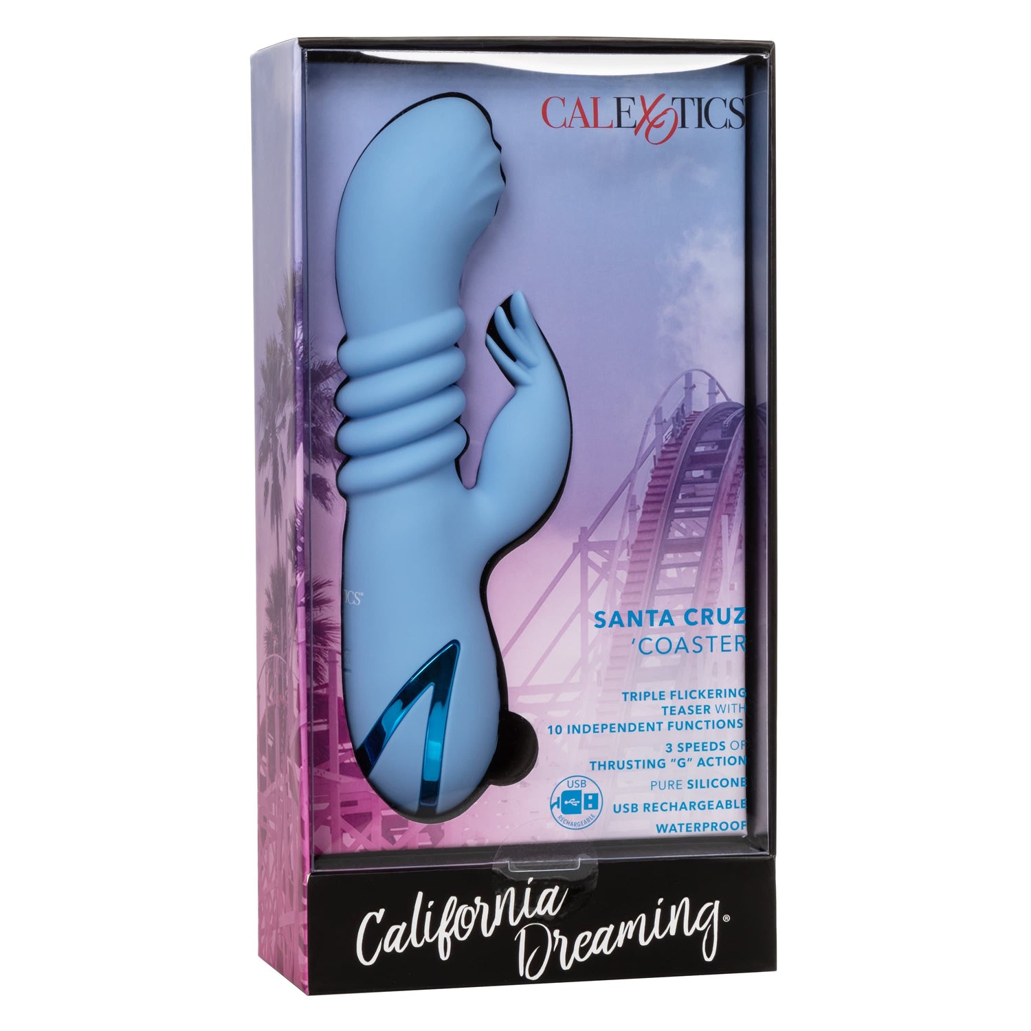 California Exotics - California Dreaming Santa Cruz 'Coaster Rabbit Vibrator (Blue) CE1875 CherryAffairs