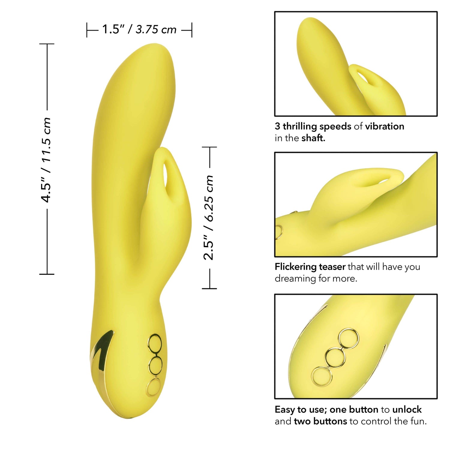 California Exotics - California Dreaming Venice Vixen Rabbit Vibrator (Yellow) CE1828 CherryAffairs