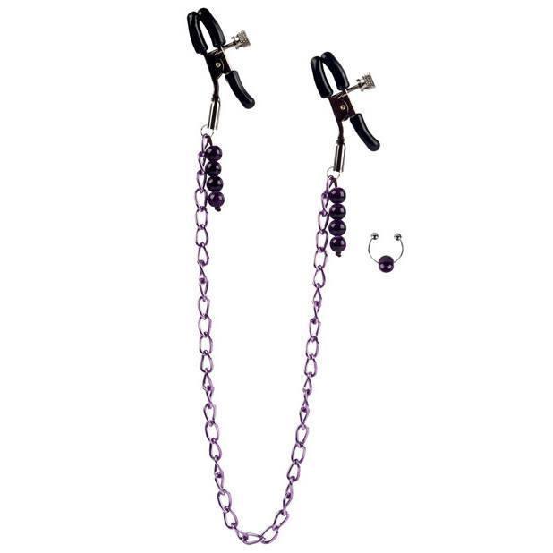 California Exotics - Chain Nipple Clamps (Purple) CE1238 CherryAffairs