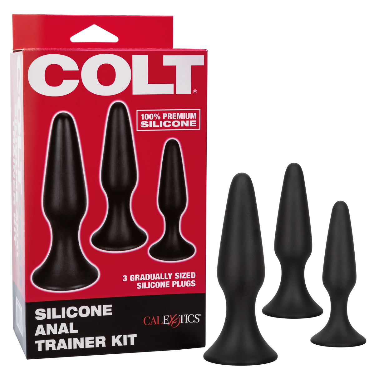 California Exotics - Colt Silicone Anal Trainer Kit 3 Plugs (Black) CE1892 CherryAffairs