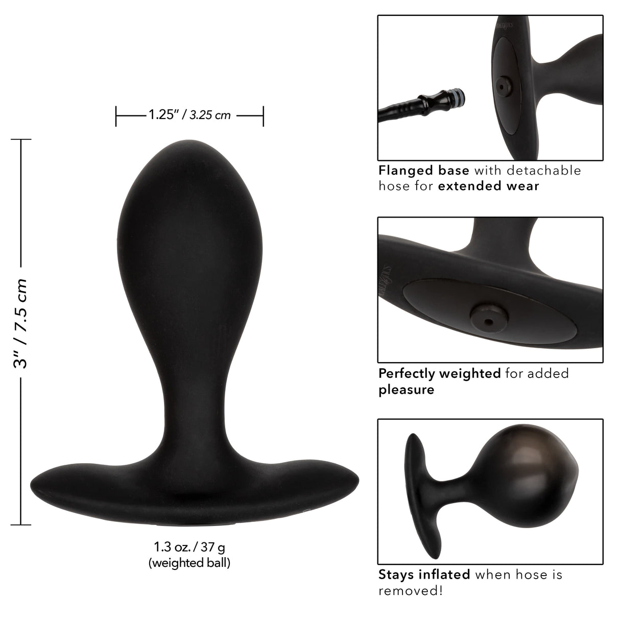 California Exotics - Colt Weighted Inflatable Pumper Plug (Black) CE1893 CherryAffairs