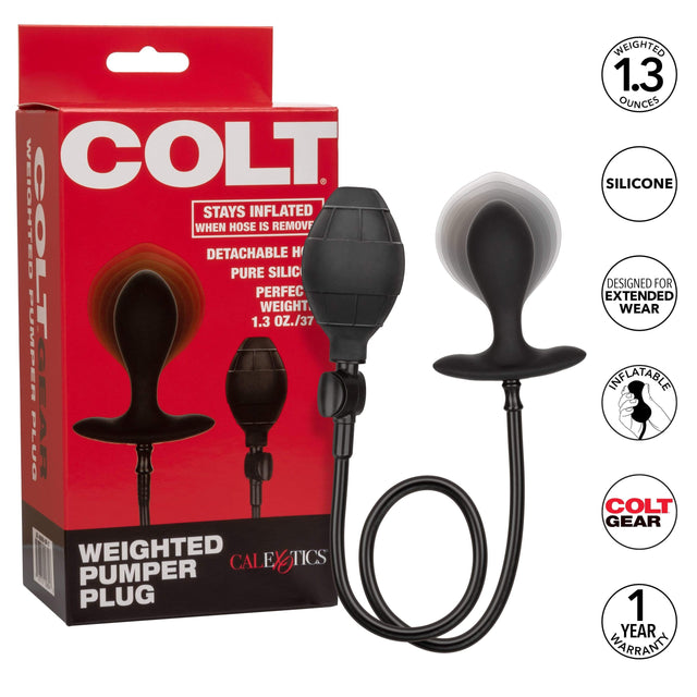 California Exotics - Colt Weighted Inflatable Pumper Plug (Black) CE1893 CherryAffairs