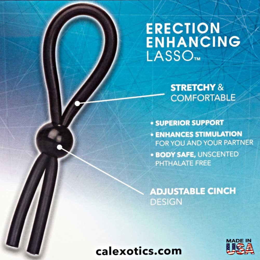 California Exotics - Dr  Joel Kaplan Erection Enhancing Lasso Cock Ring (Black)    Cock Ring (Non Vibration)