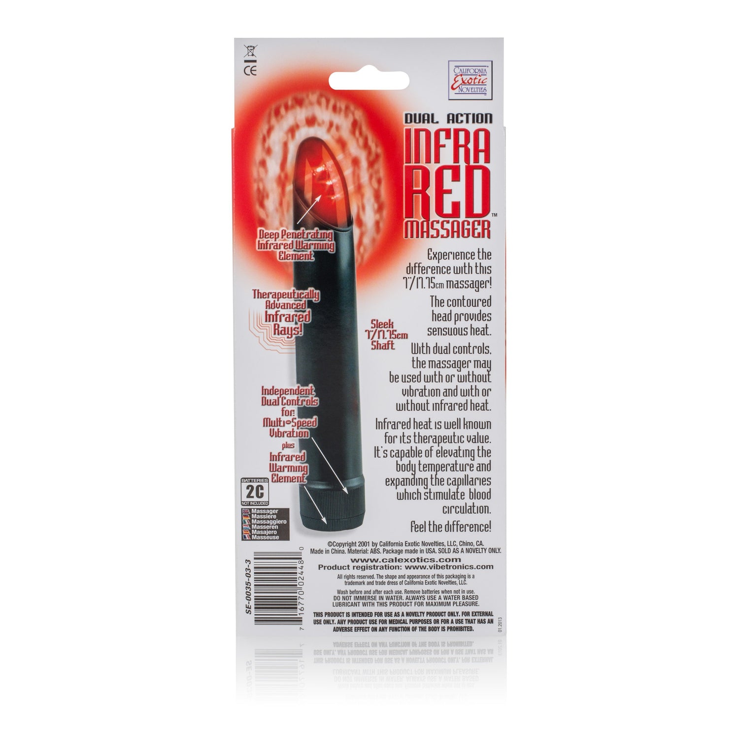 California Exotics - Dual Action Infrared Massager Vibrator (Black) CE1474 CherryAffairs